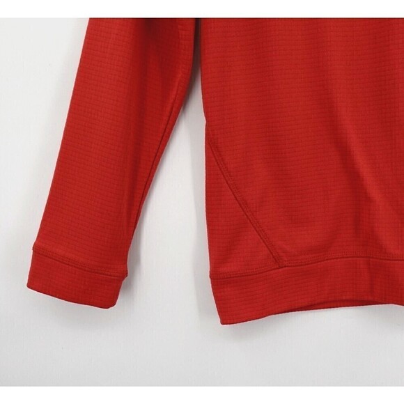 Demarini Baseball Shirt Mens Medium Red Raglan Heater Fleece Logo Pullover Top - Picture 8 of 13